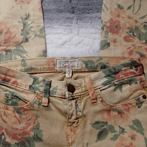 Current/Elliott Haystack Floral Skinny Jeans 24 - Picture 7 of 8